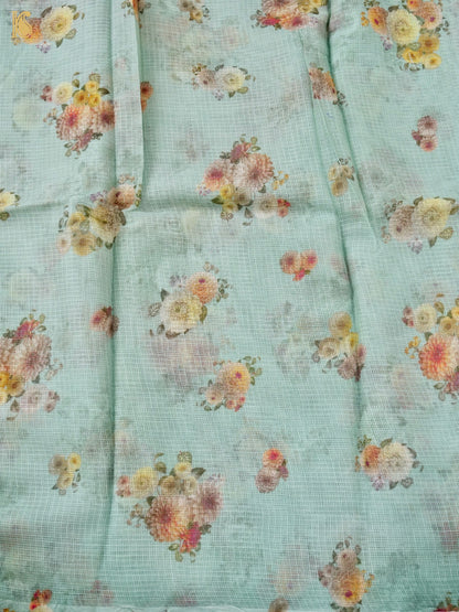 Pure Kota Silk Print Floral Fabric