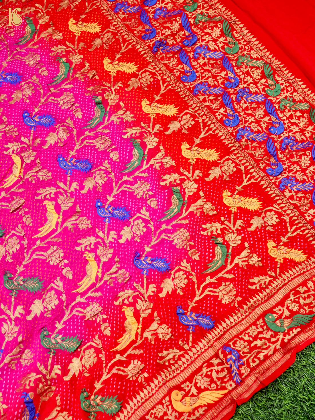 Banarasi Georgette Bandhani Birds Dupatta