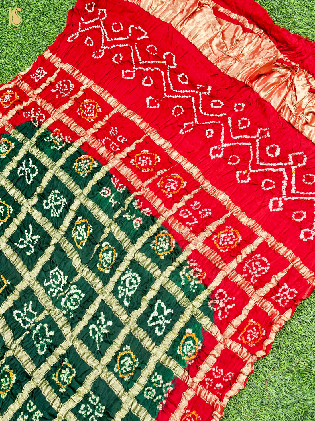 Hand Block Ajrakh  Modal Silk Gharchola Dupatta