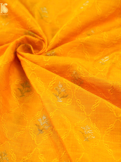 Handwoven Pure Tussar Silk Banarasi Fabric