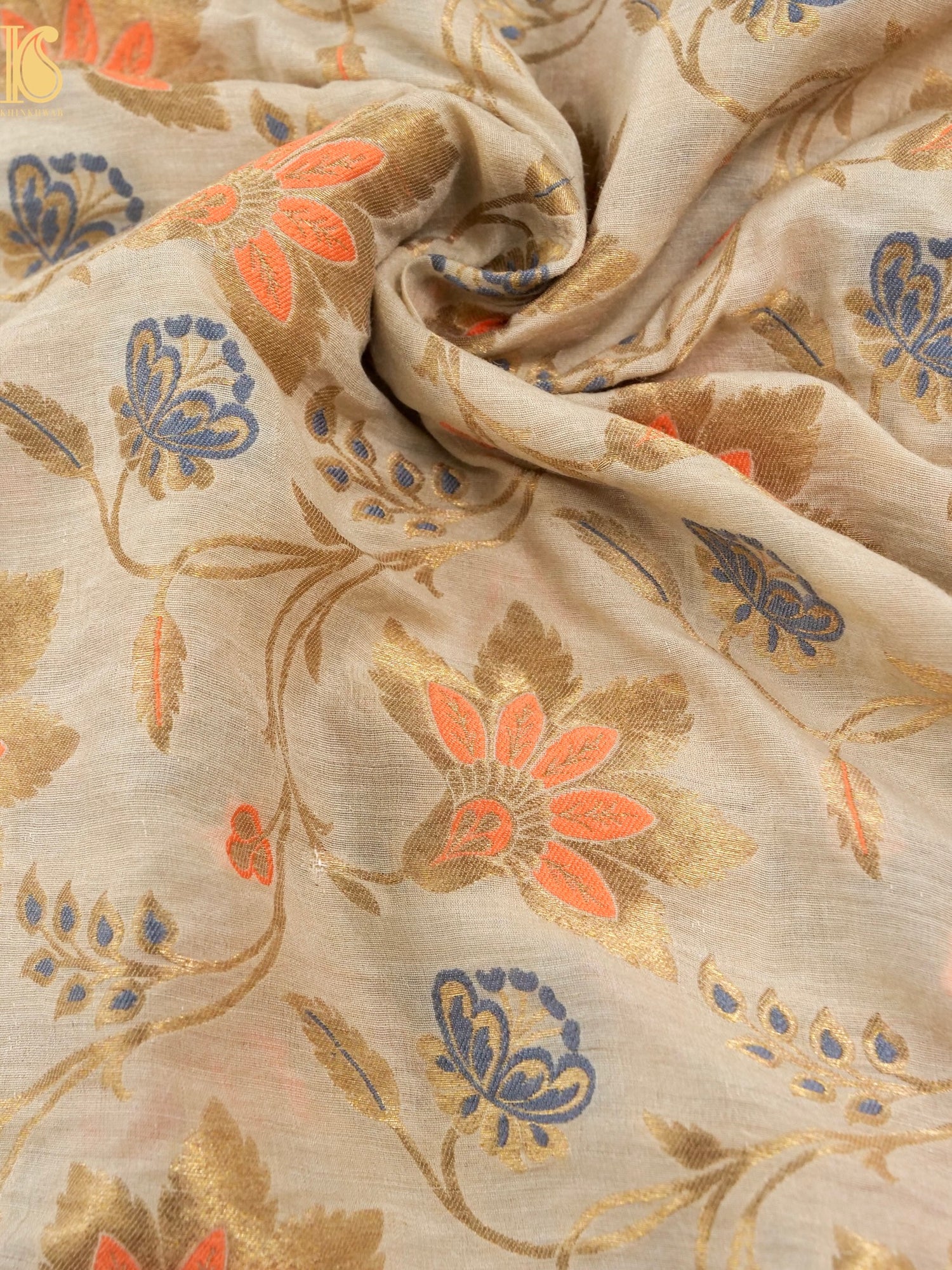 Moonga Silk Handloom Banarasi Meenakari Fabric