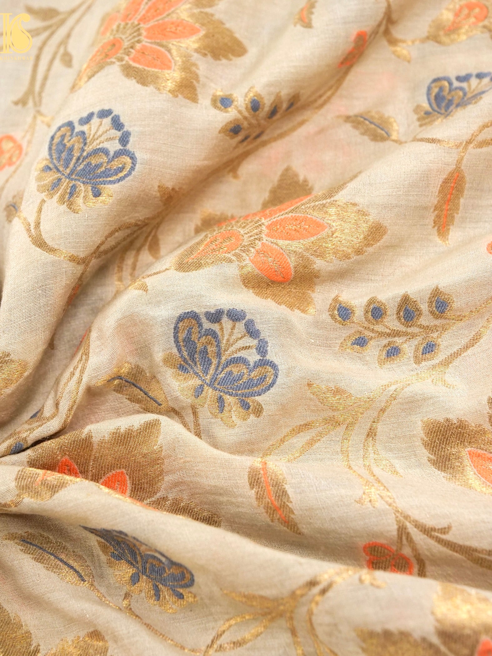 Moonga Silk Handloom Banarasi Meenakari Fabric