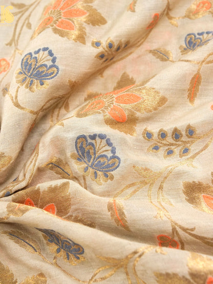 Moonga Silk Handloom Banarasi Meenakari Fabric