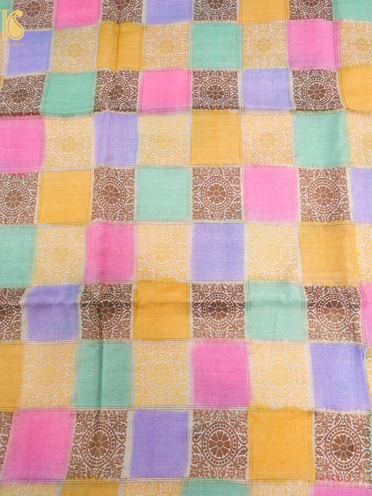 Pure Moonga Silk Handloom Banarasi Meenakari Fabric