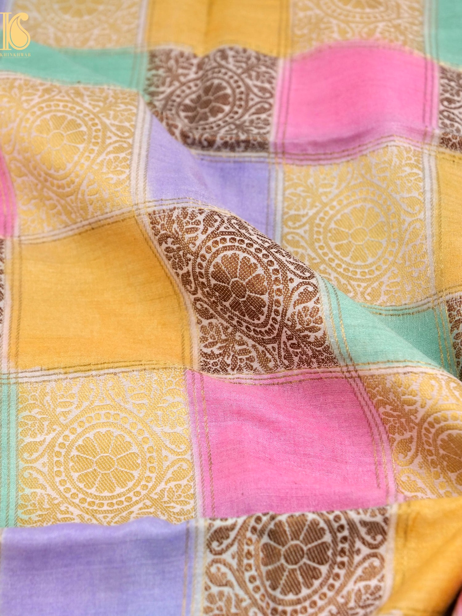 Pure Moonga Silk Handloom Banarasi Meenakari Fabric