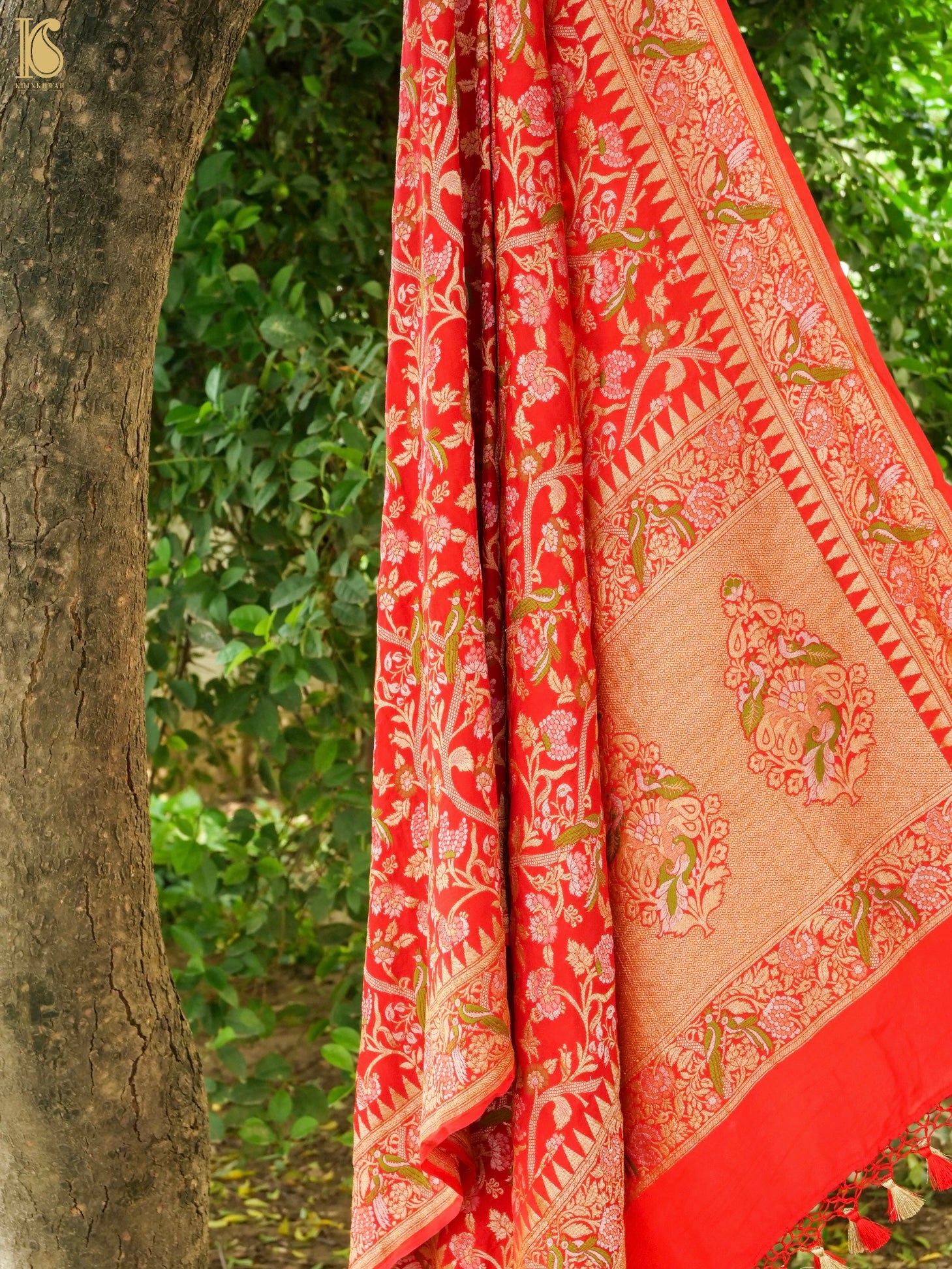 Banarasi Georgette Meenakari Birds Dupatta