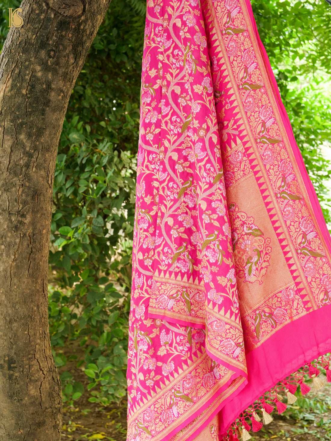 Banarasi Georgette Meenakari Birds Dupatta