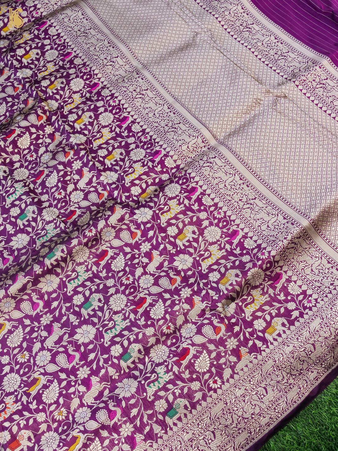 Handloom Banarasi Katan Silk Shikargah Saree