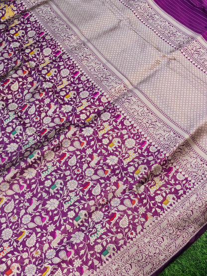 Handloom Banarasi Katan Shikargah Saree