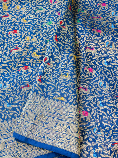 Handloom Banarasi Katan Shikargah Saree