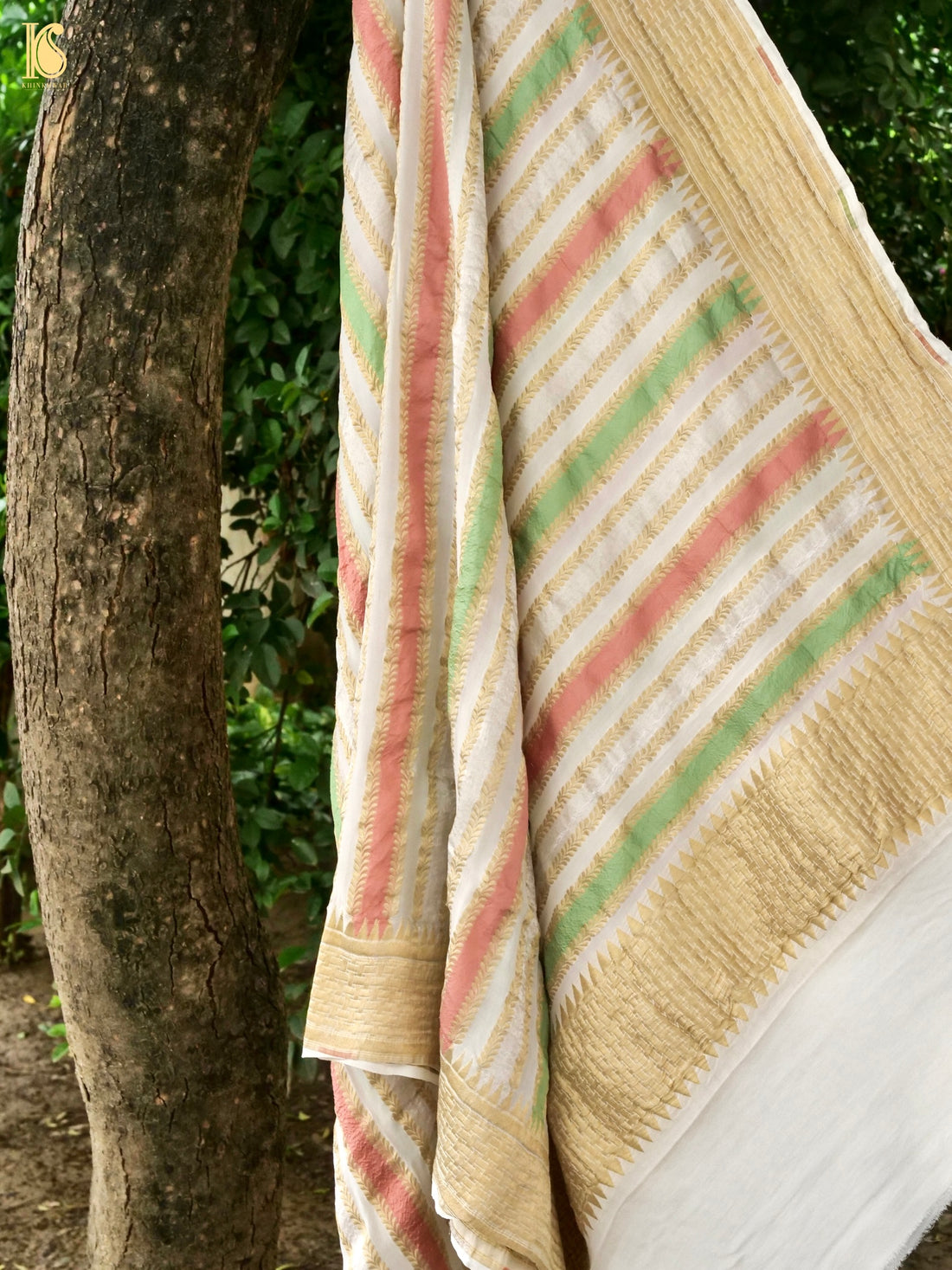 Pure Georgette Banarasi Stripes Dupatta