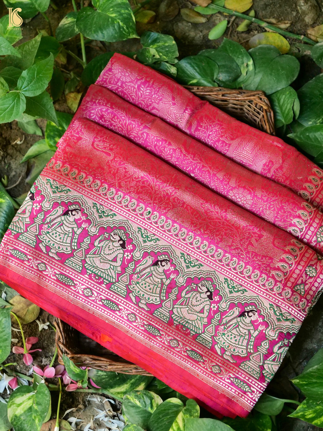 Handloom Baluchari Banarasi Katan Silk Shikargah Saree