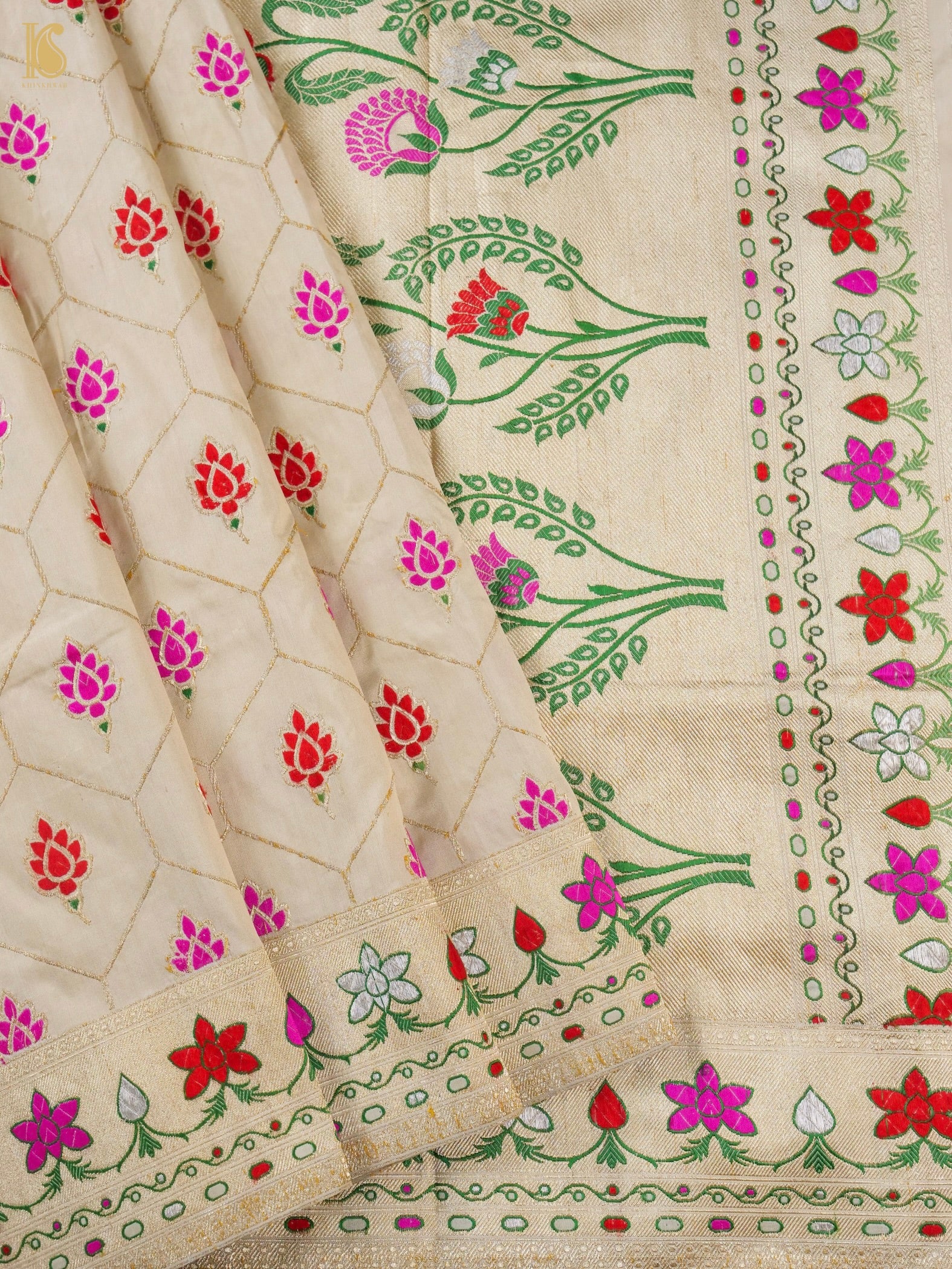 Banarasi Handloom Pure Katan Silk Kadwa Saree