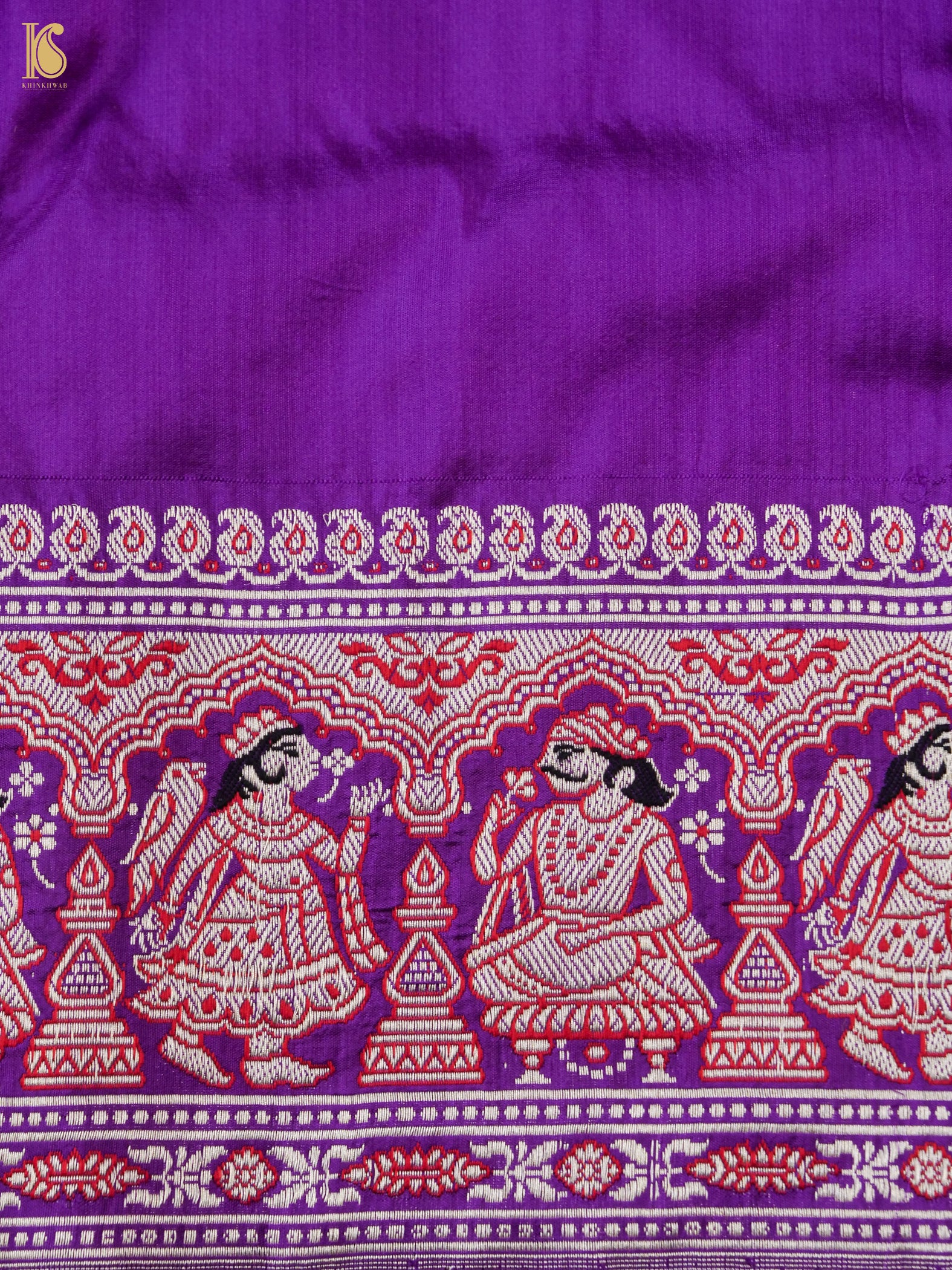 Handloom Baluchari Banarasi Katan Silk Shikargah Saree