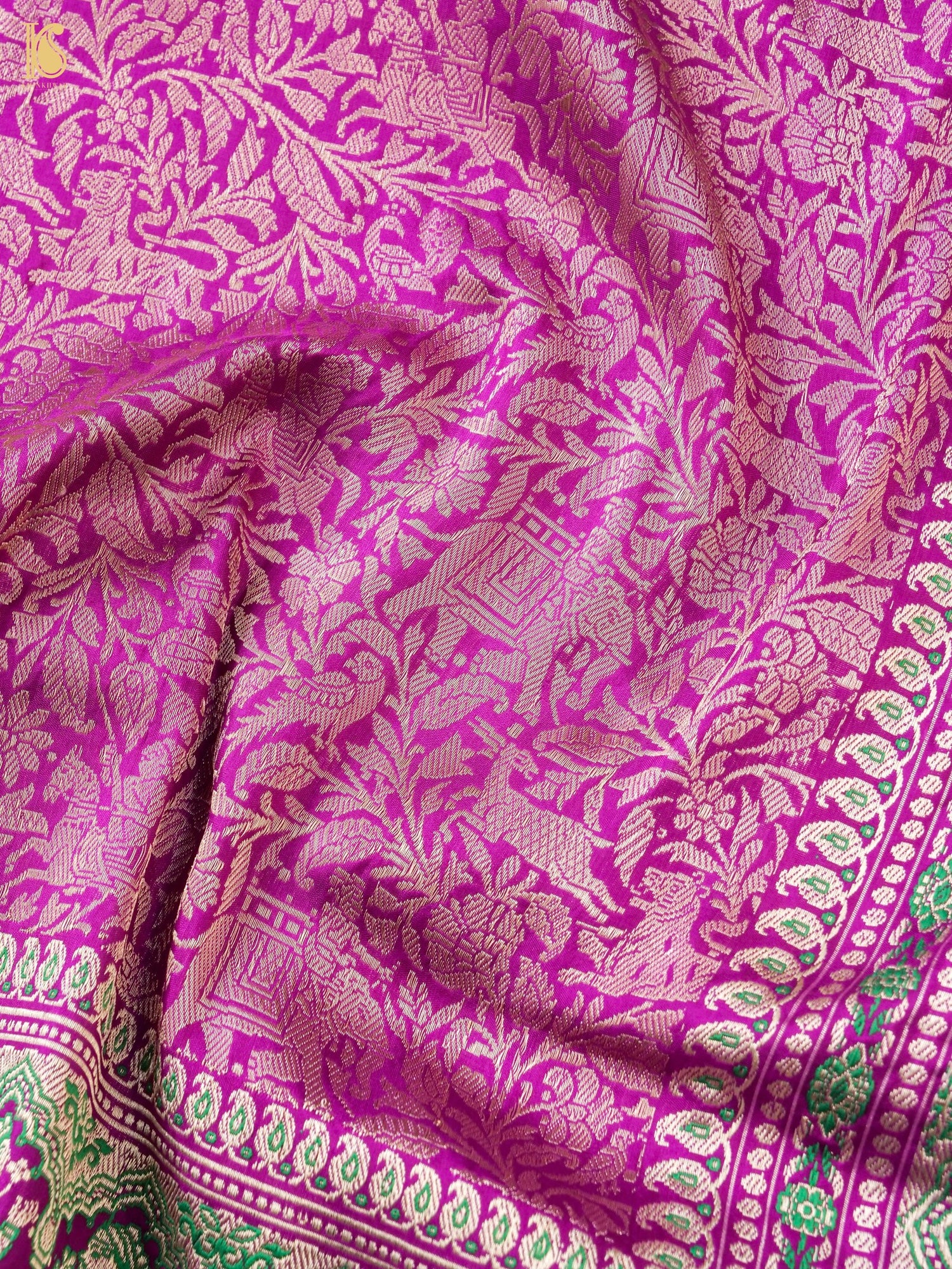 Handloom Baluchari Banarasi Katan Silk Shikargah Saree