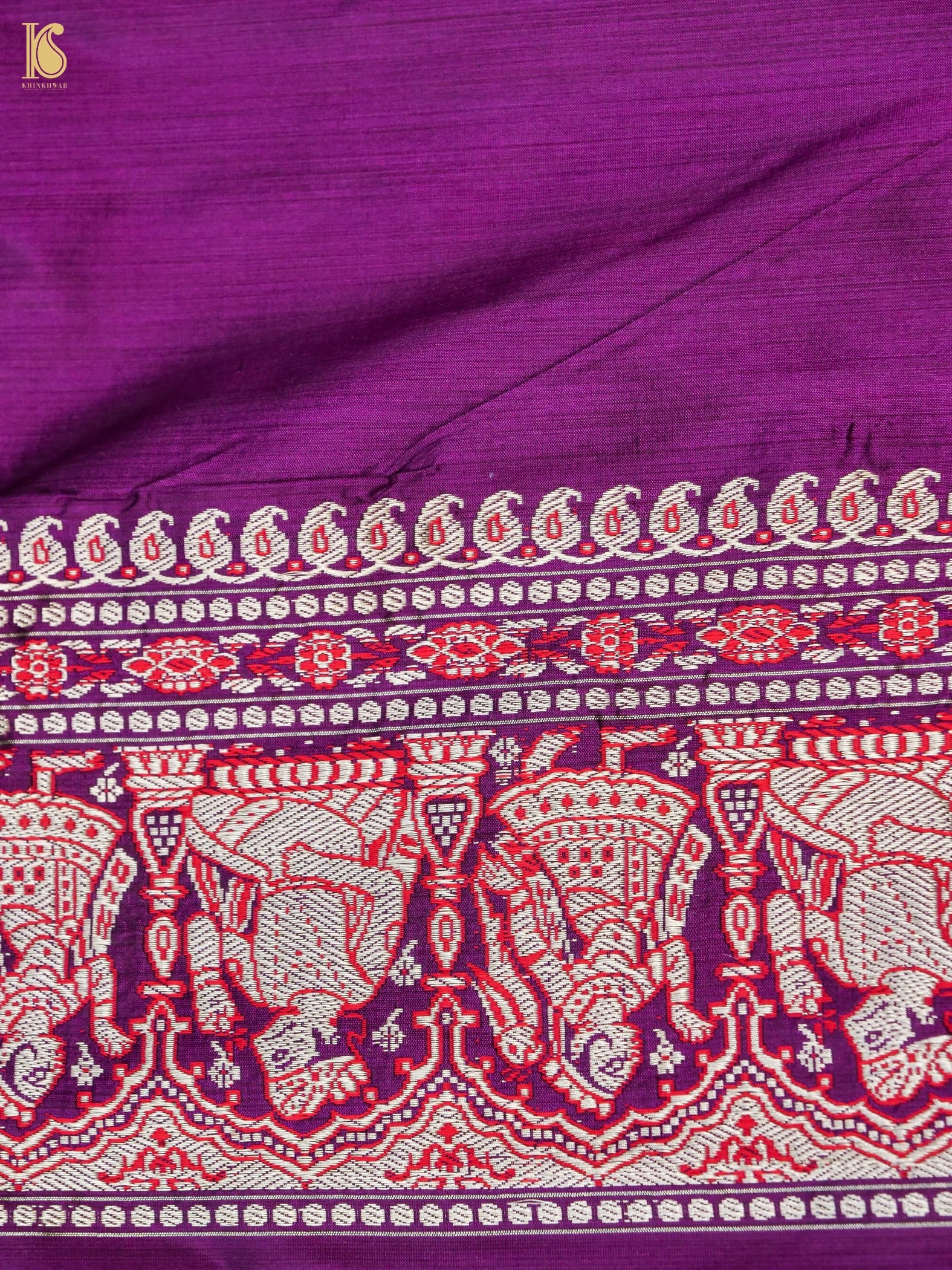 Handloom Baluchari Banarasi Katan Silk Shikargah Saree