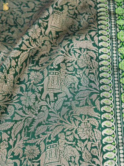 Handloom Baluchari Banarasi Katan Silk Shikargah Saree