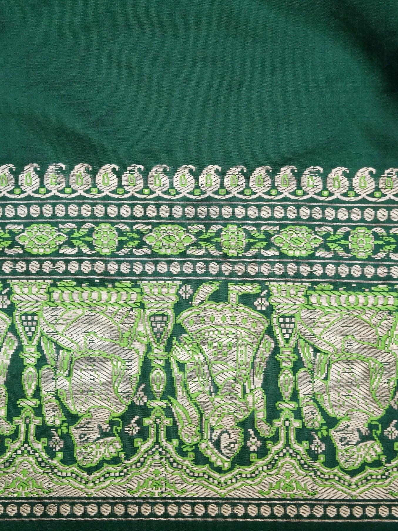 Handloom Baluchari Banarasi Katan Silk Shikargah Saree