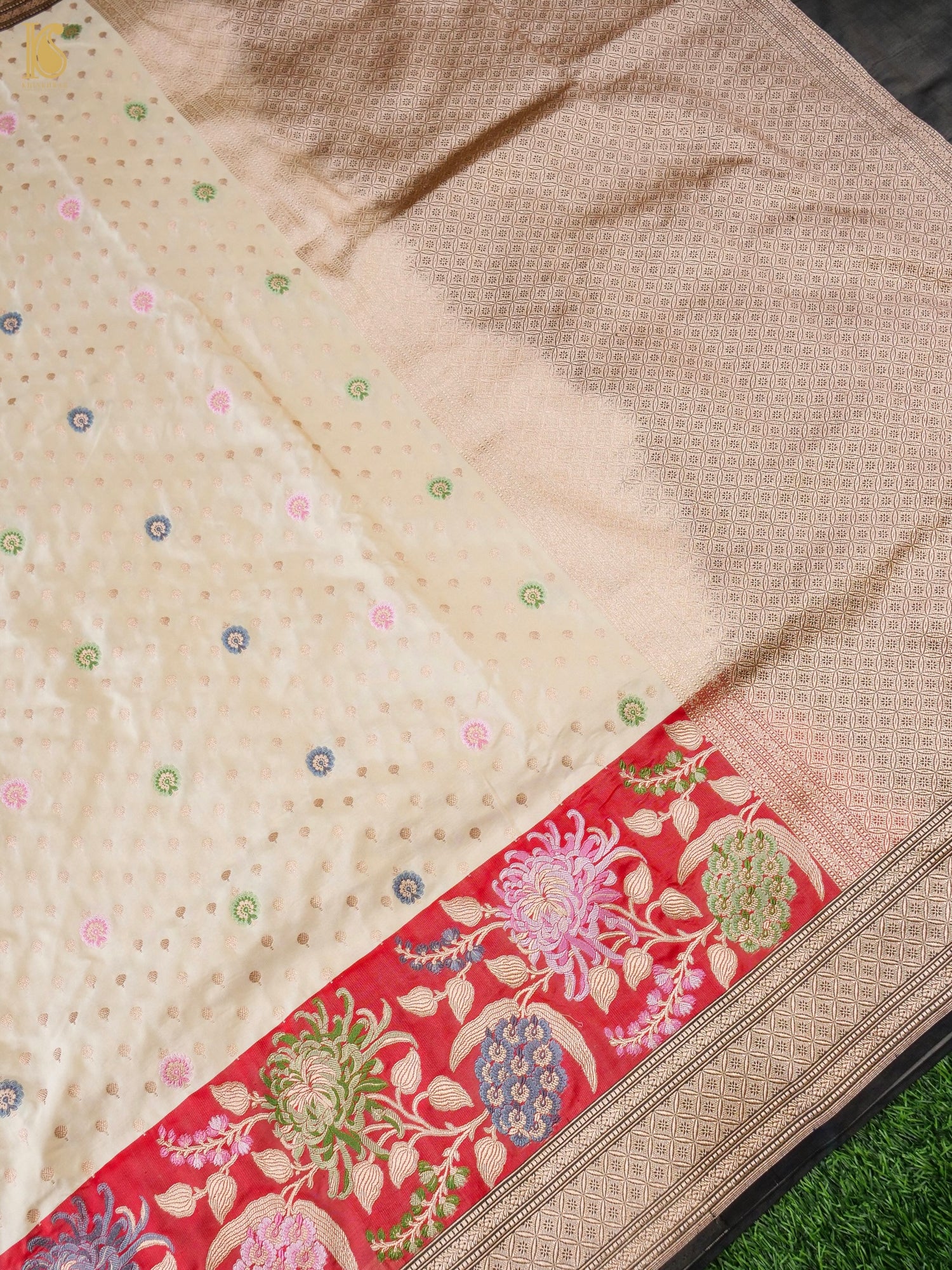 Banarasi Handloom Pure Katan Silk Saree with Tilfi Border