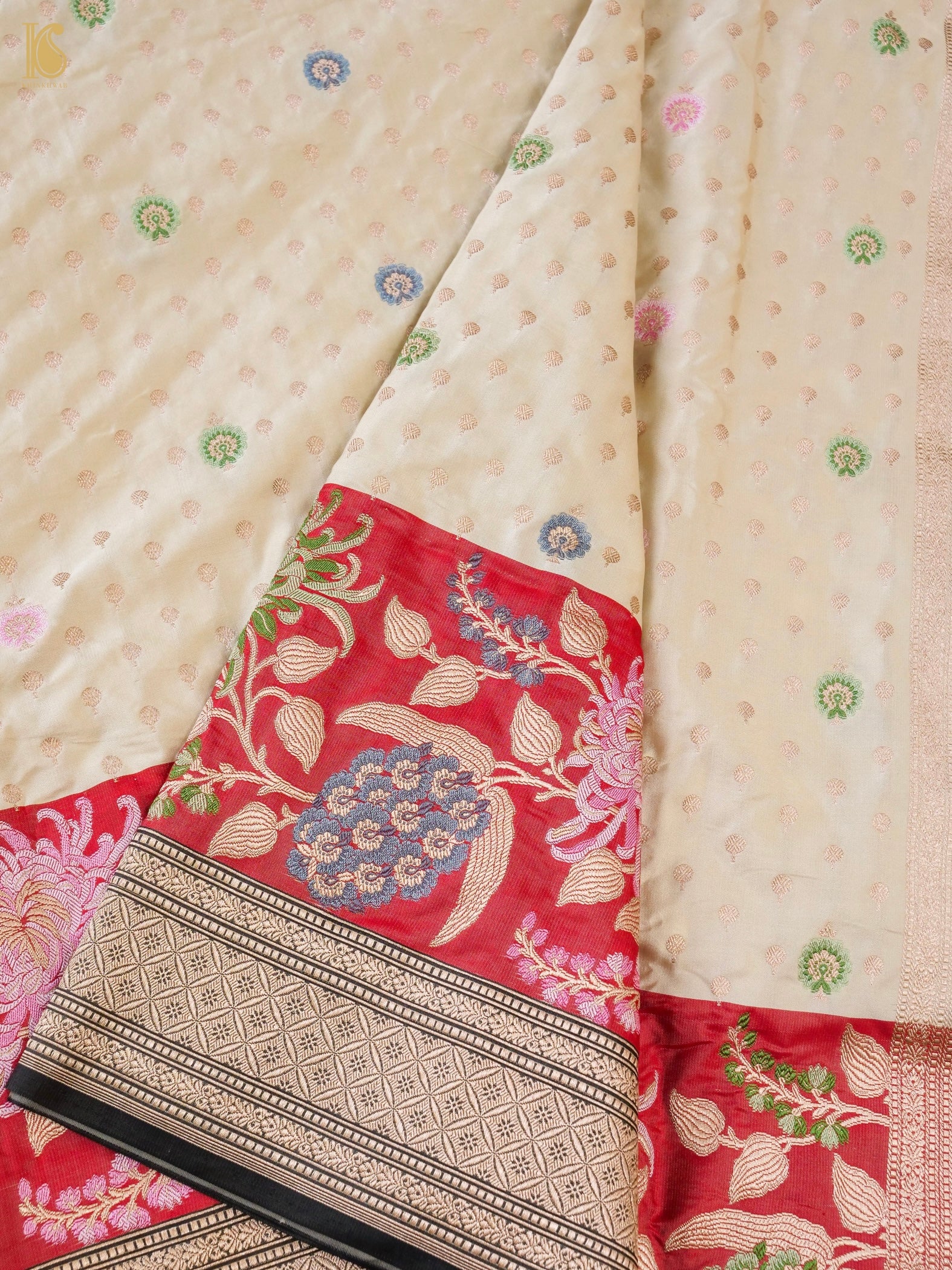 Banarasi Handloom Pure Katan Silk Saree with Tilfi Border