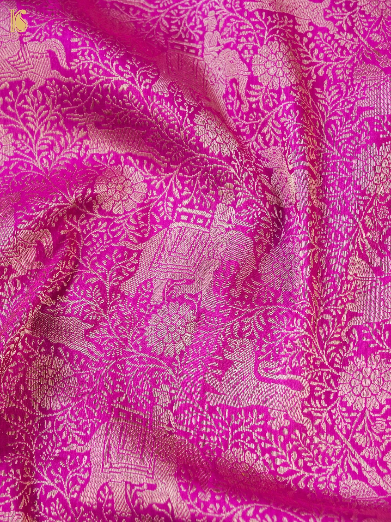 Handloom Baluchari Banarasi Katan Silk Shikargah Saree