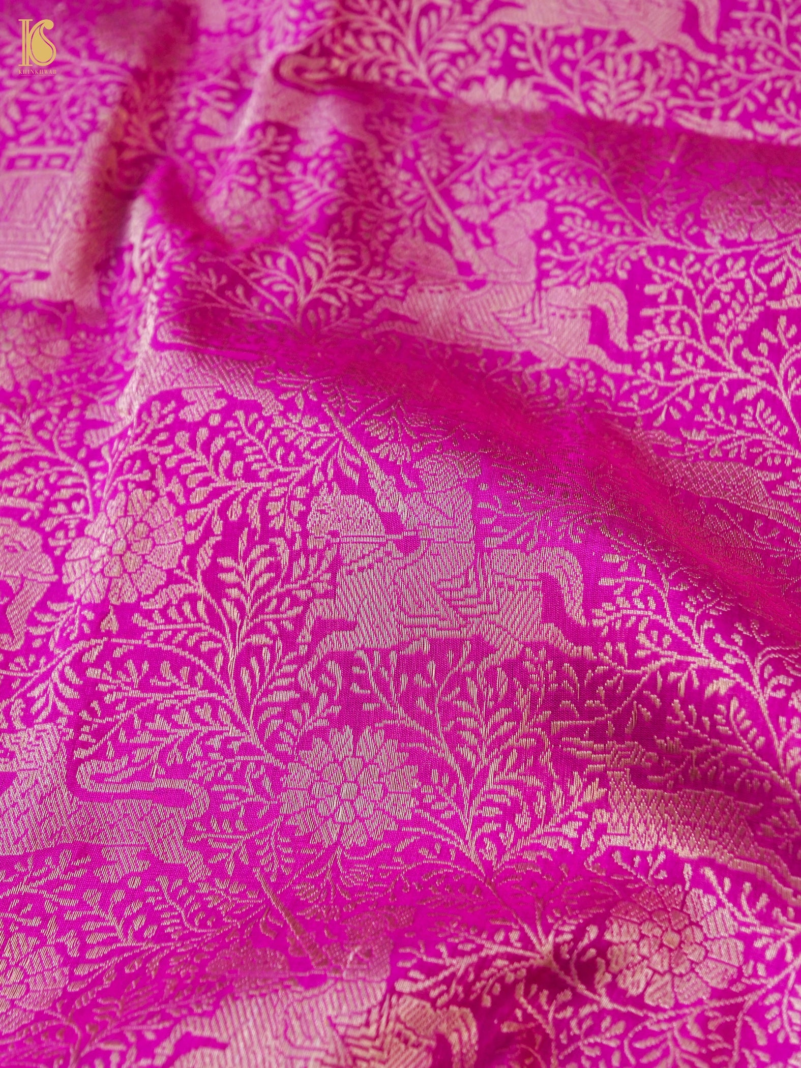 Handloom Baluchari Banarasi Katan Silk Shikargah Saree