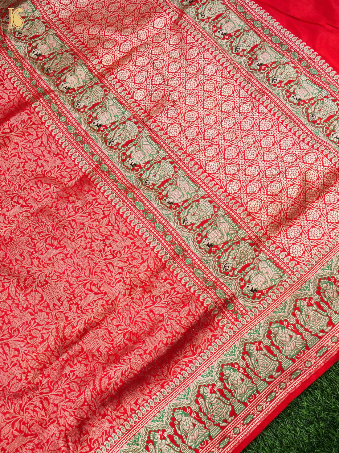 Handloom Baluchari Banarasi Katan Silk Shikargah Saree