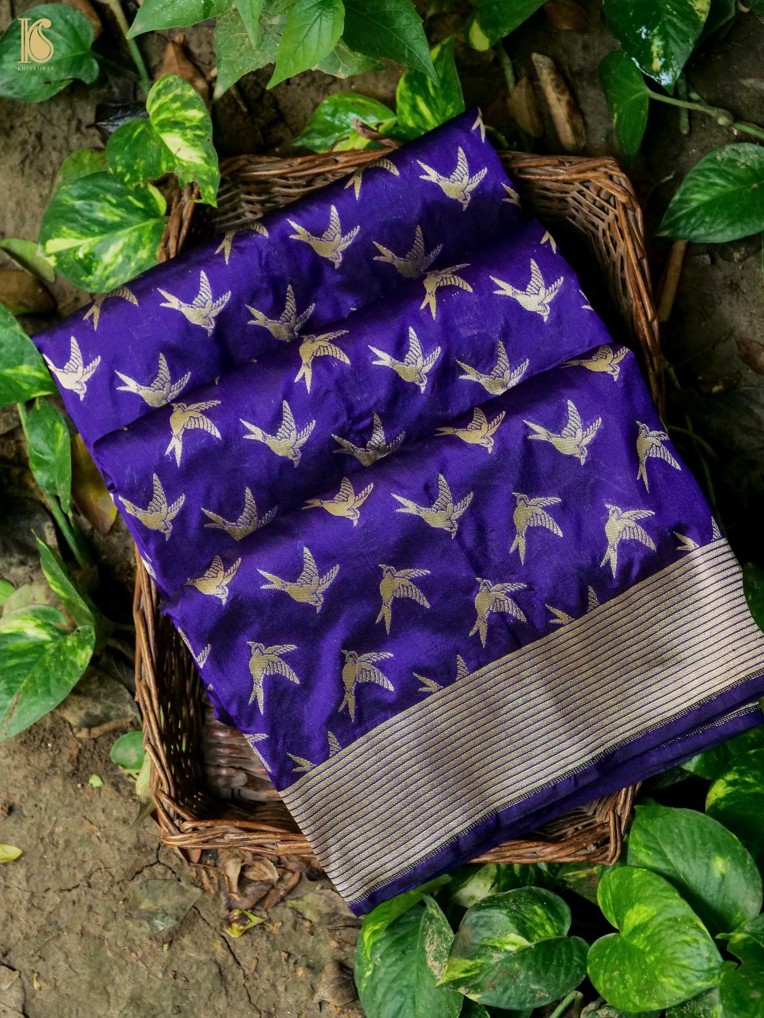 Handwoven Katan Silk Banarasi Chidiya Saree