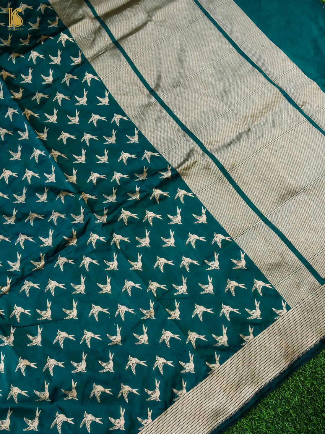 Handwoven Katan Silk Banarasi Chidiya Saree