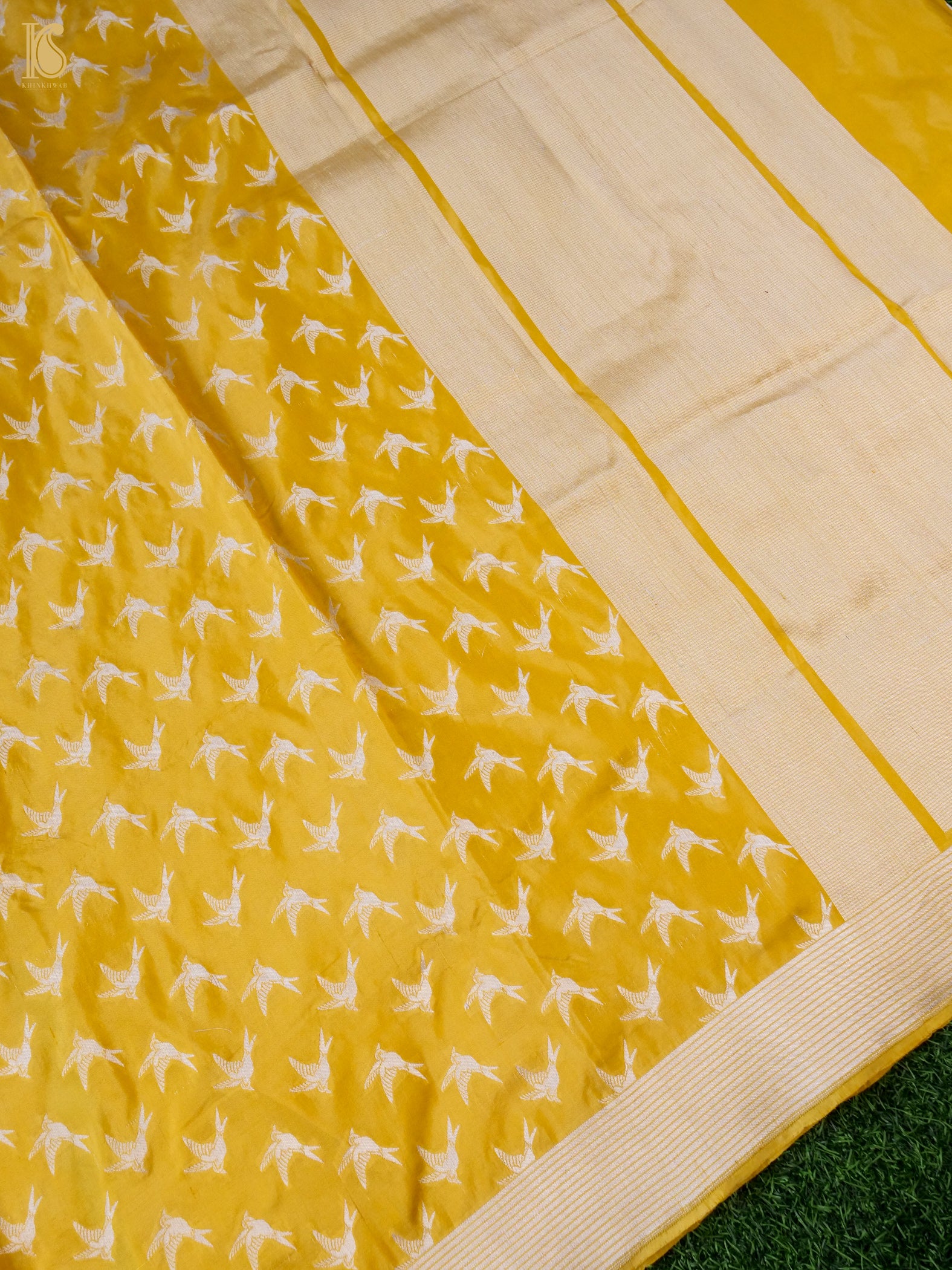 Handwoven Katan Silk Banarasi Chidiya Saree