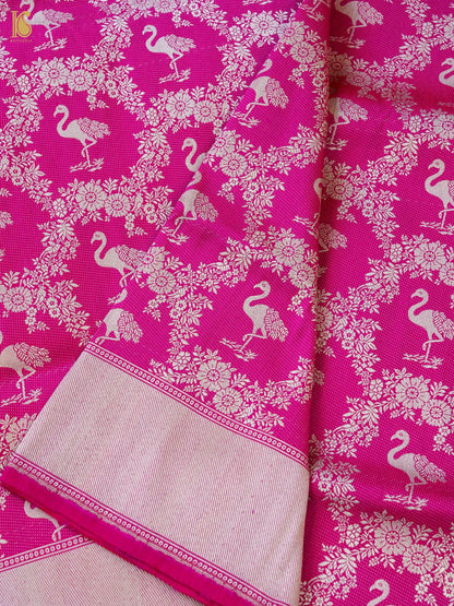 Handwoven Katan Silk Banarasi Crane Saree