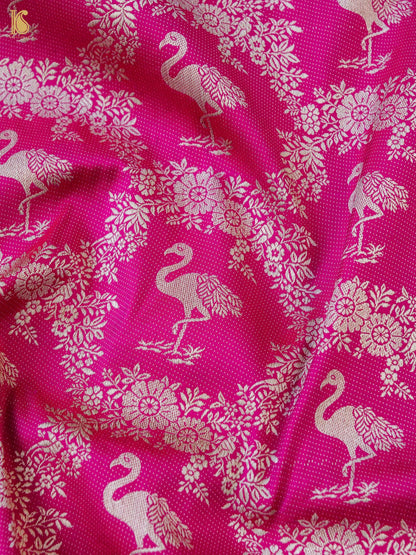 Handwoven Katan Silk Banarasi Crane Saree