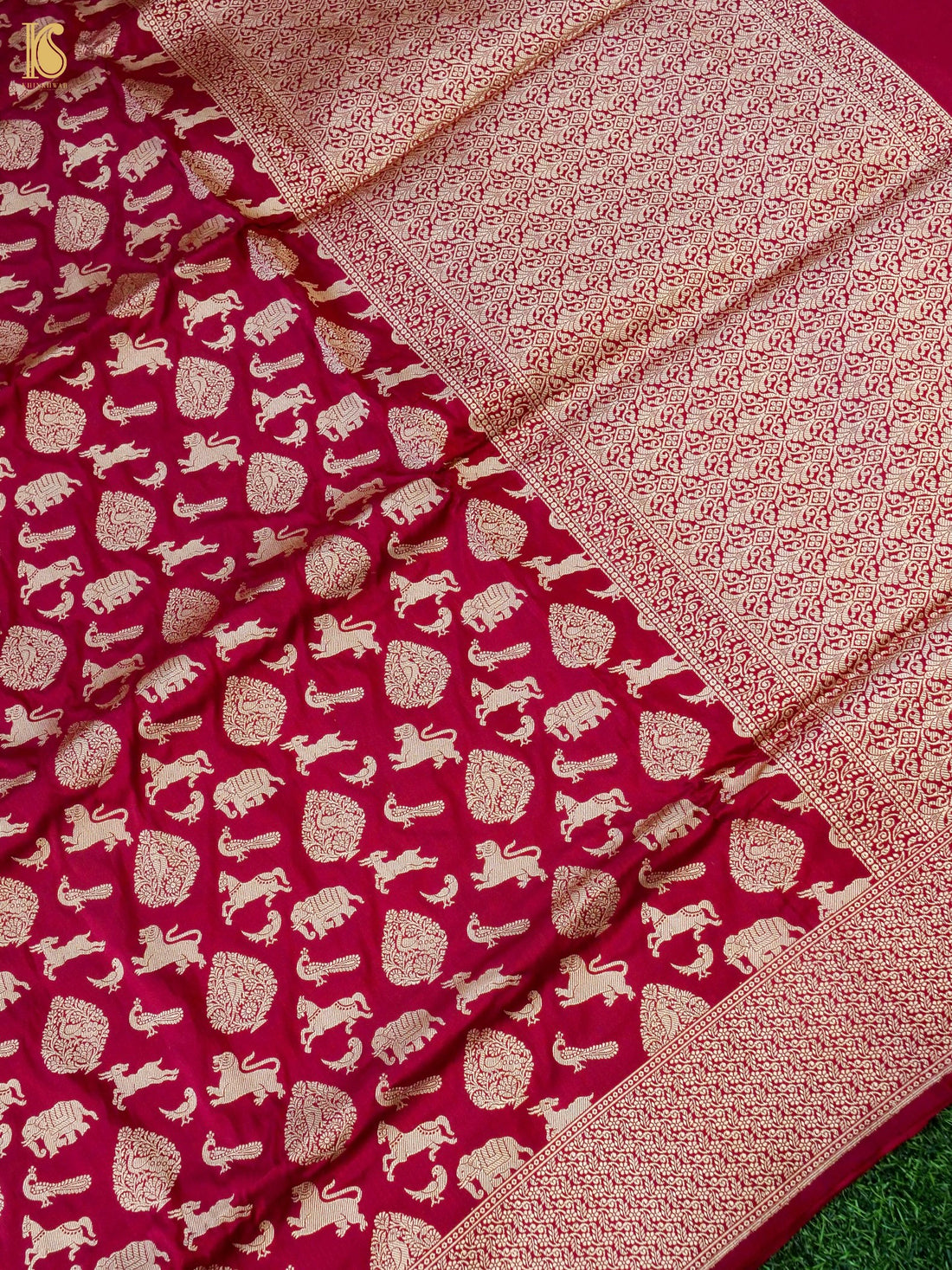 Handwoven Katan Silk Banarasi Shikargah Saree