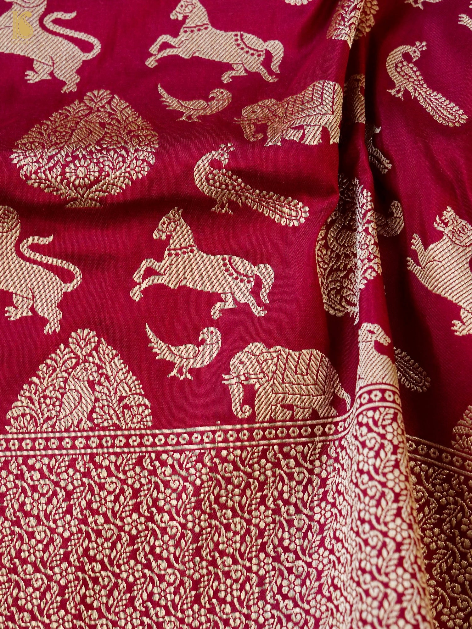 Handwoven Katan Silk Banarasi Shikargah Saree