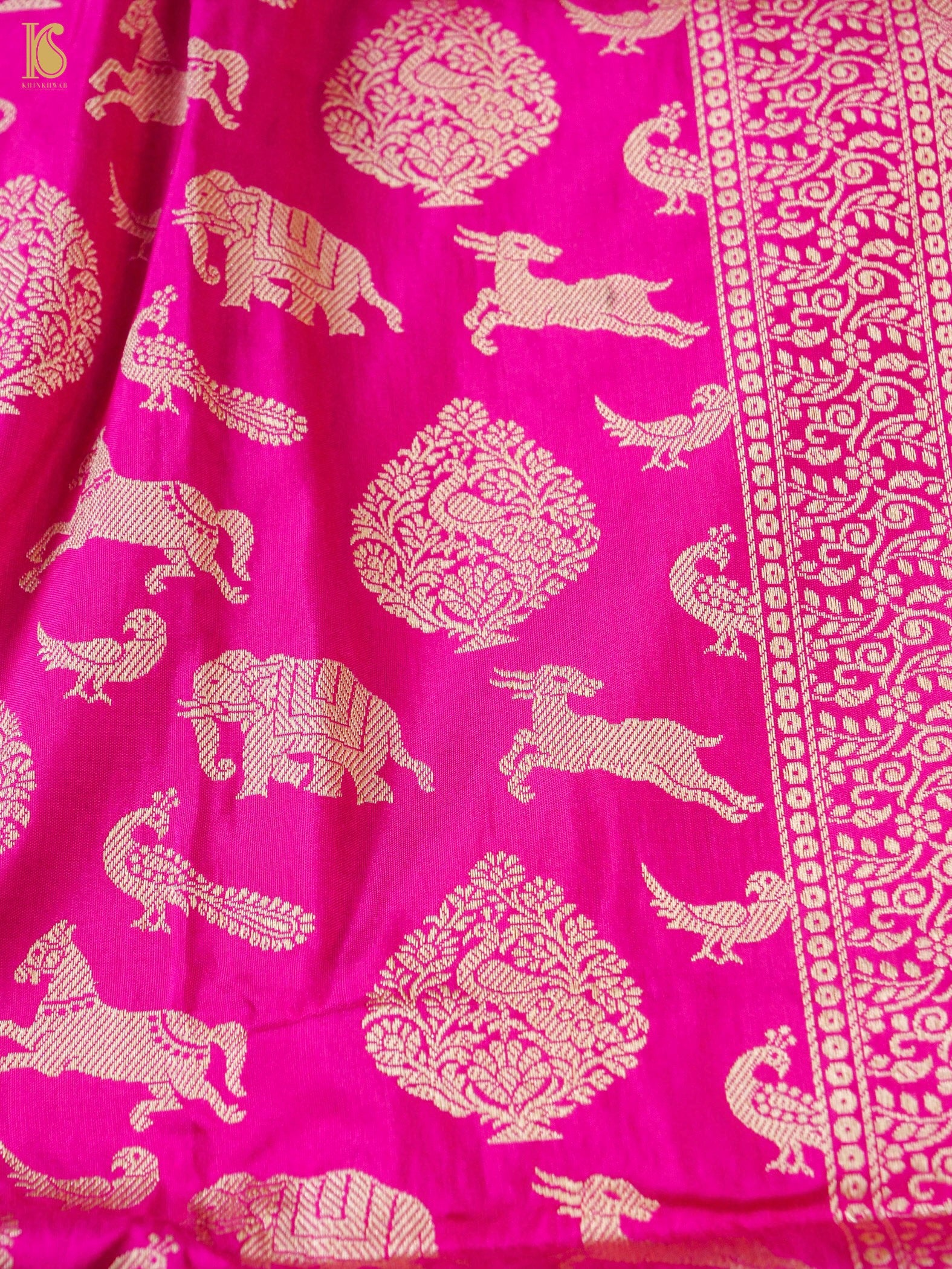 Handwoven Katan Silk Banarasi Shikargah Saree