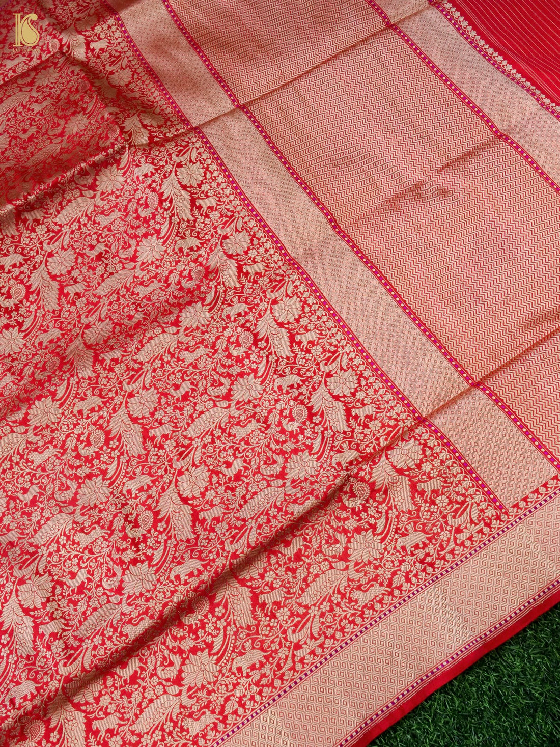 Handwoven Katan Silk Banarasi Shikargah Saree