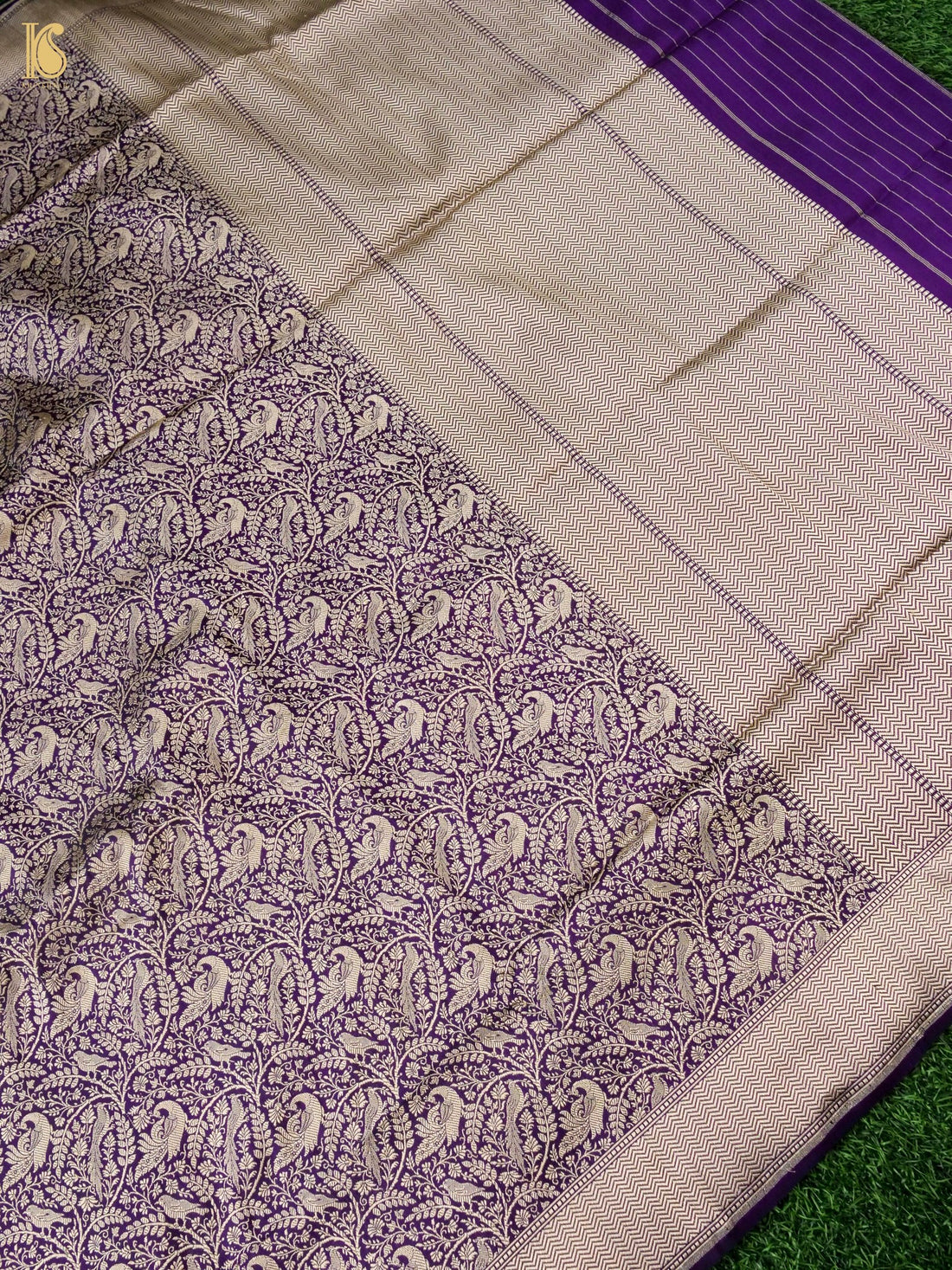 Handwoven Katan Silk Banarasi Shikargah Saree