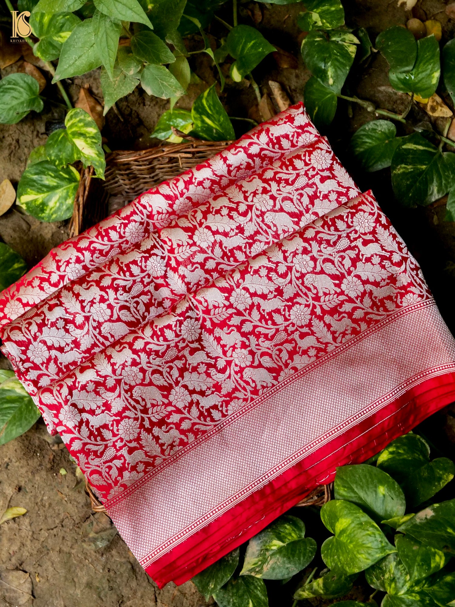 Handwoven Katan Silk Banarasi Shikargah Saree