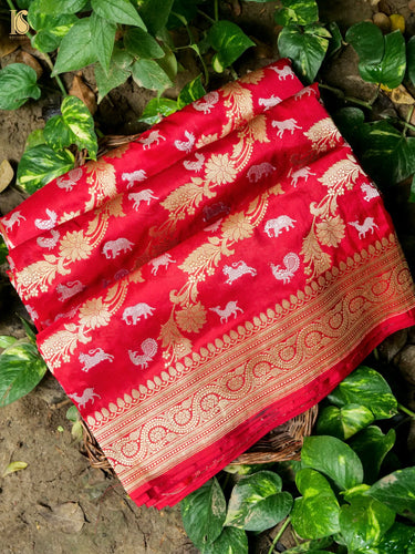 Handloom Banarasi Katan Silk Shikargah Saree