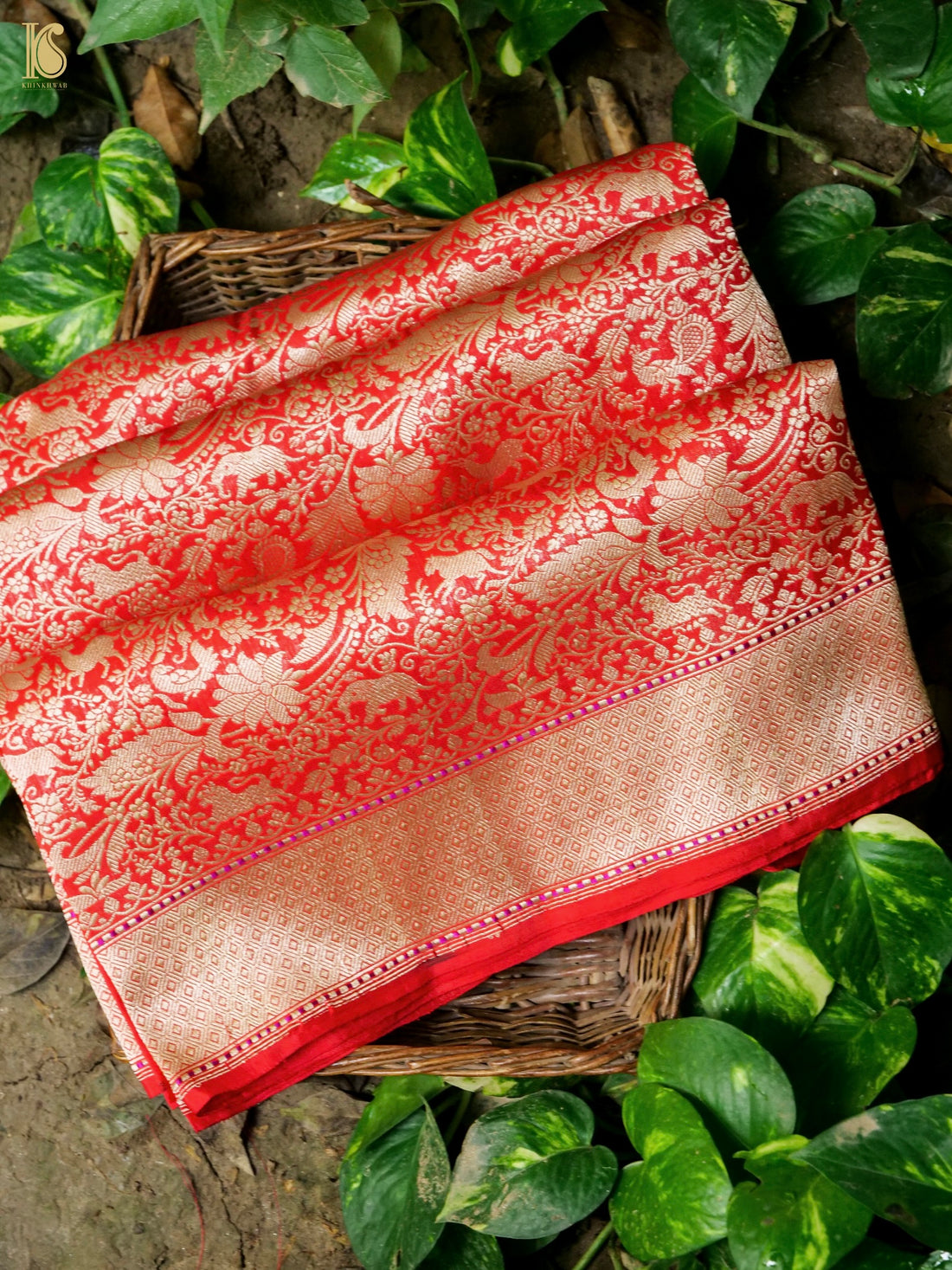 Handwoven Katan Silk Banarasi Shikargah Saree