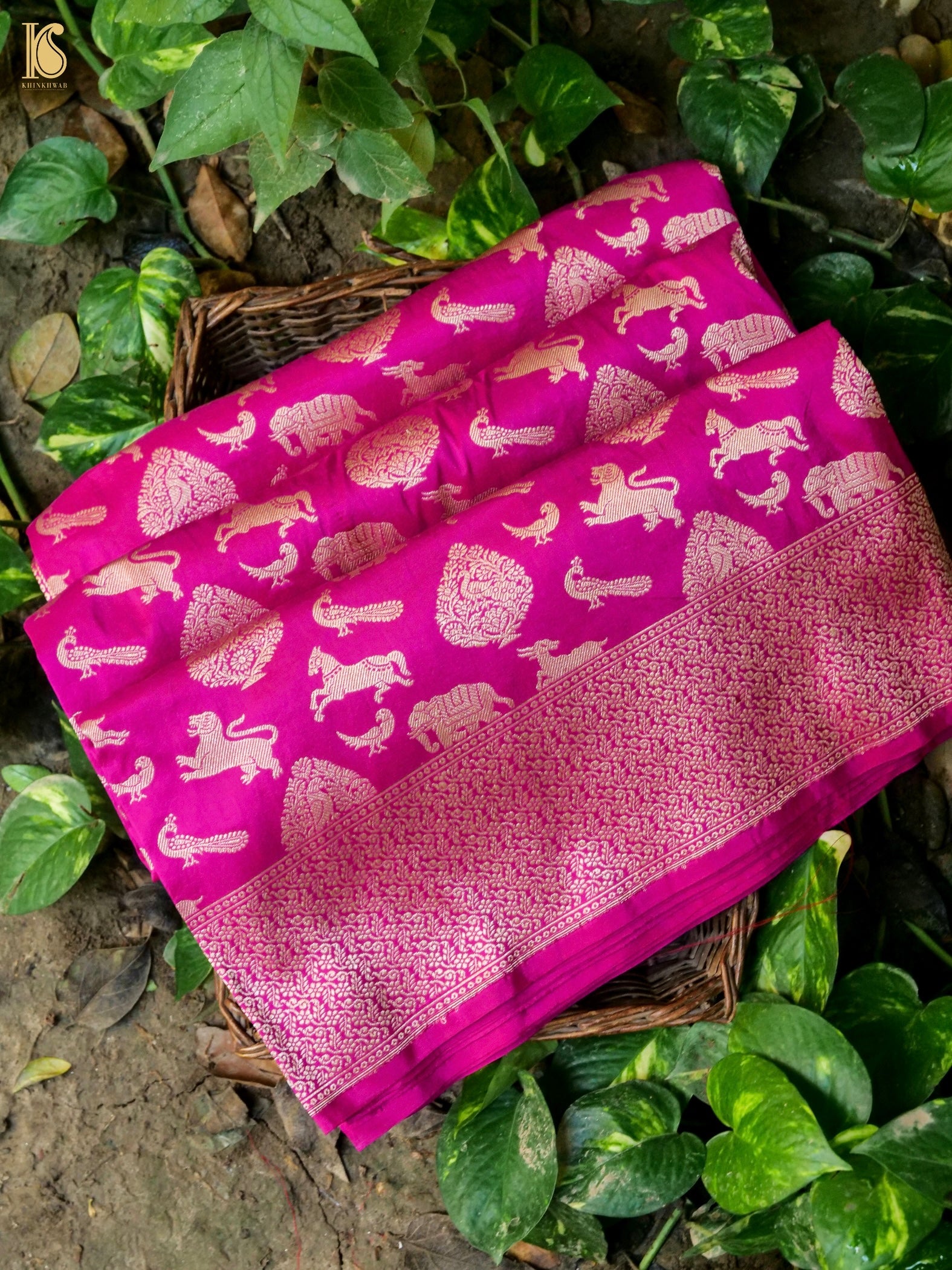 Handwoven Katan Silk Banarasi Shikargah Saree