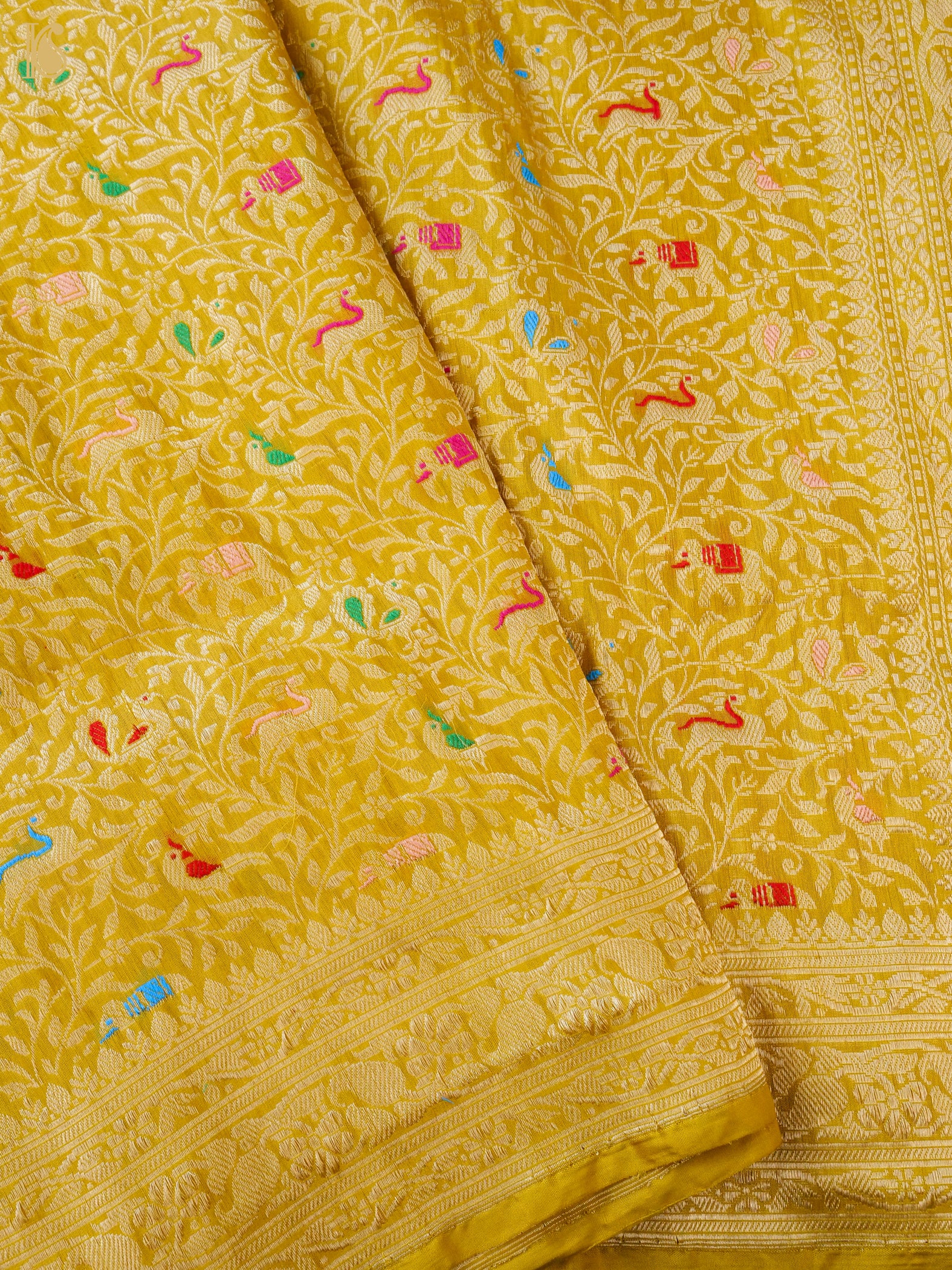 Handloom Banarasi Katan Shikargah Saree