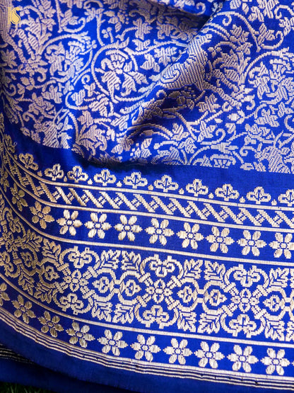 Handwoven Banarasi Katan Silk Kadwa Border Shikargah Dupatta