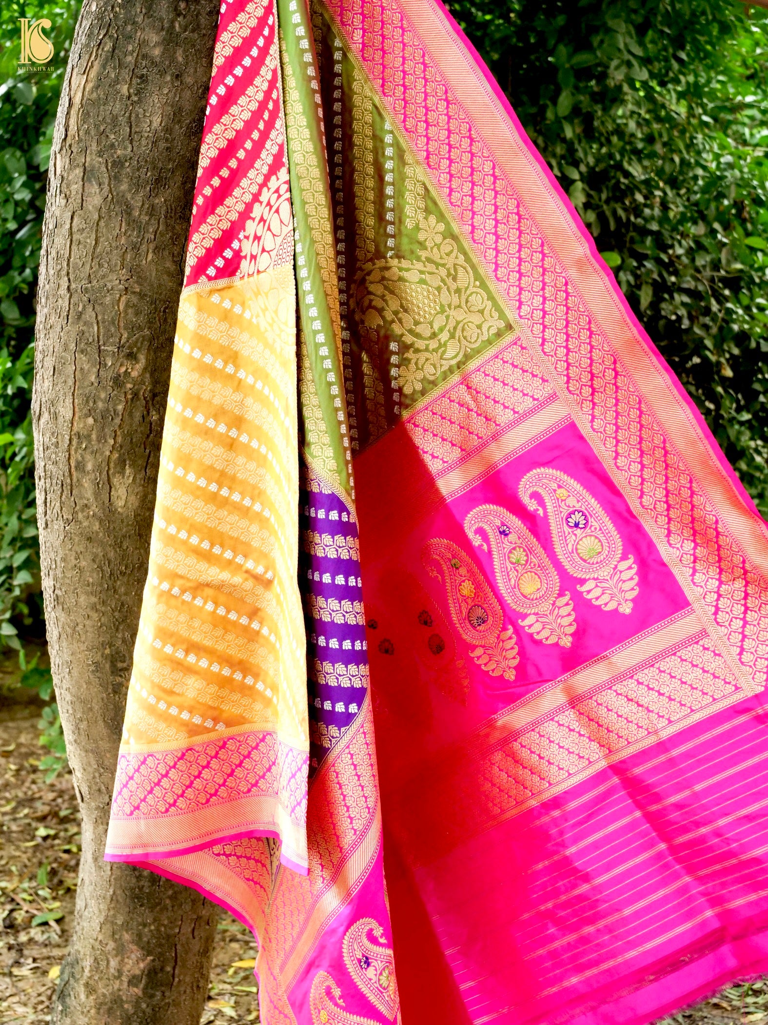 Handloom Banarasi Rangkat Silk Chauki Dupatta