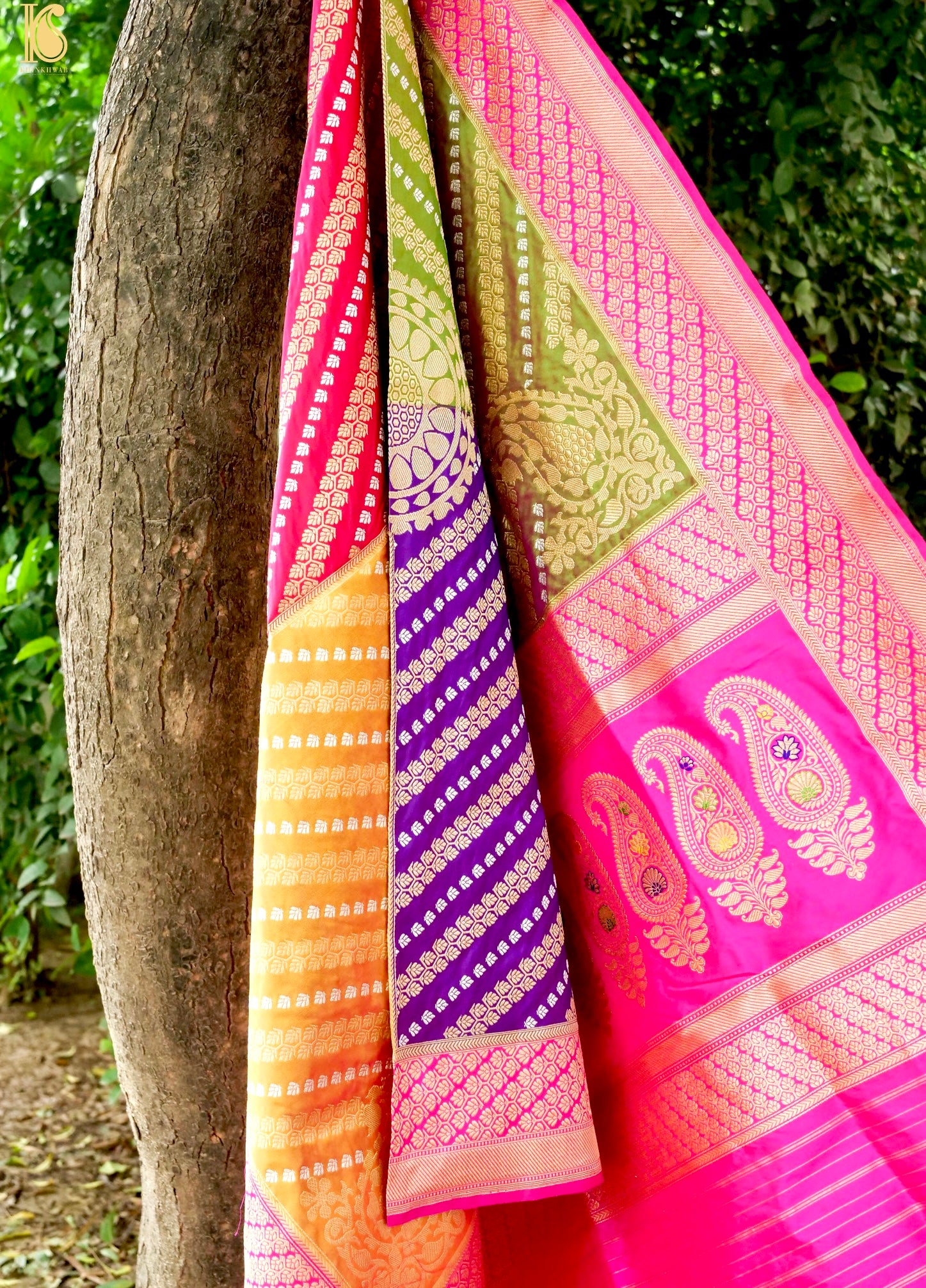 Handloom Banarasi Rangkat Silk Chauki Dupatta