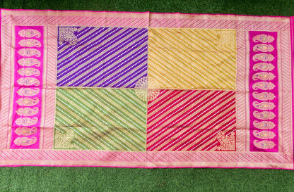 Handloom Banarasi Rangkat Silk Chauki Dupatta