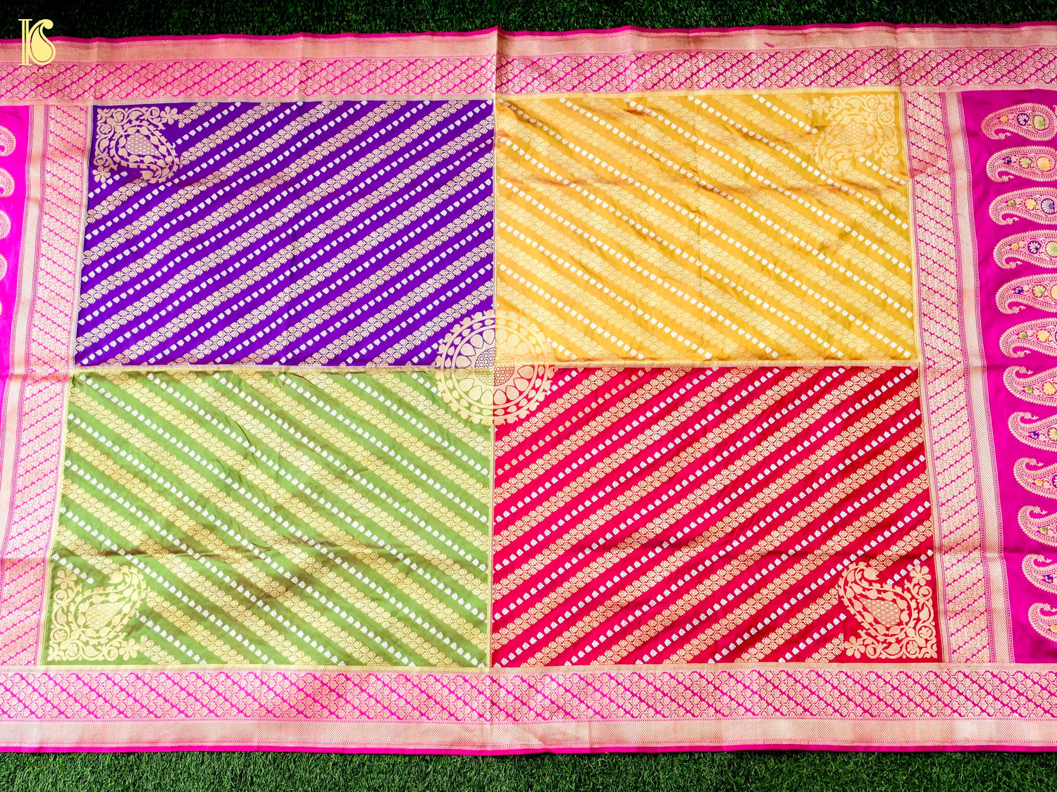 Handloom Banarasi Rangkat Silk Chauki Dupatta