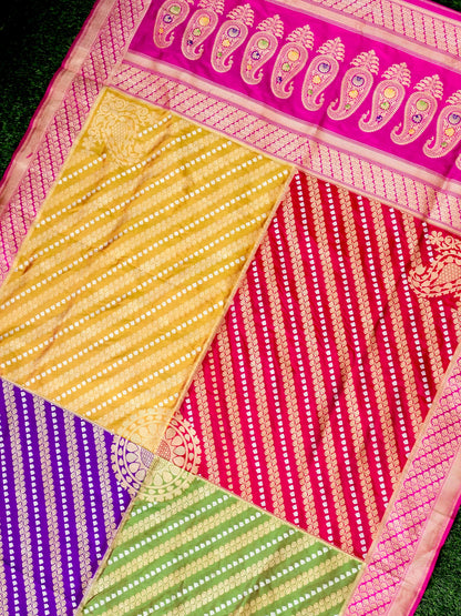 Handloom Banarasi Rangkat Silk Chauki Dupatta