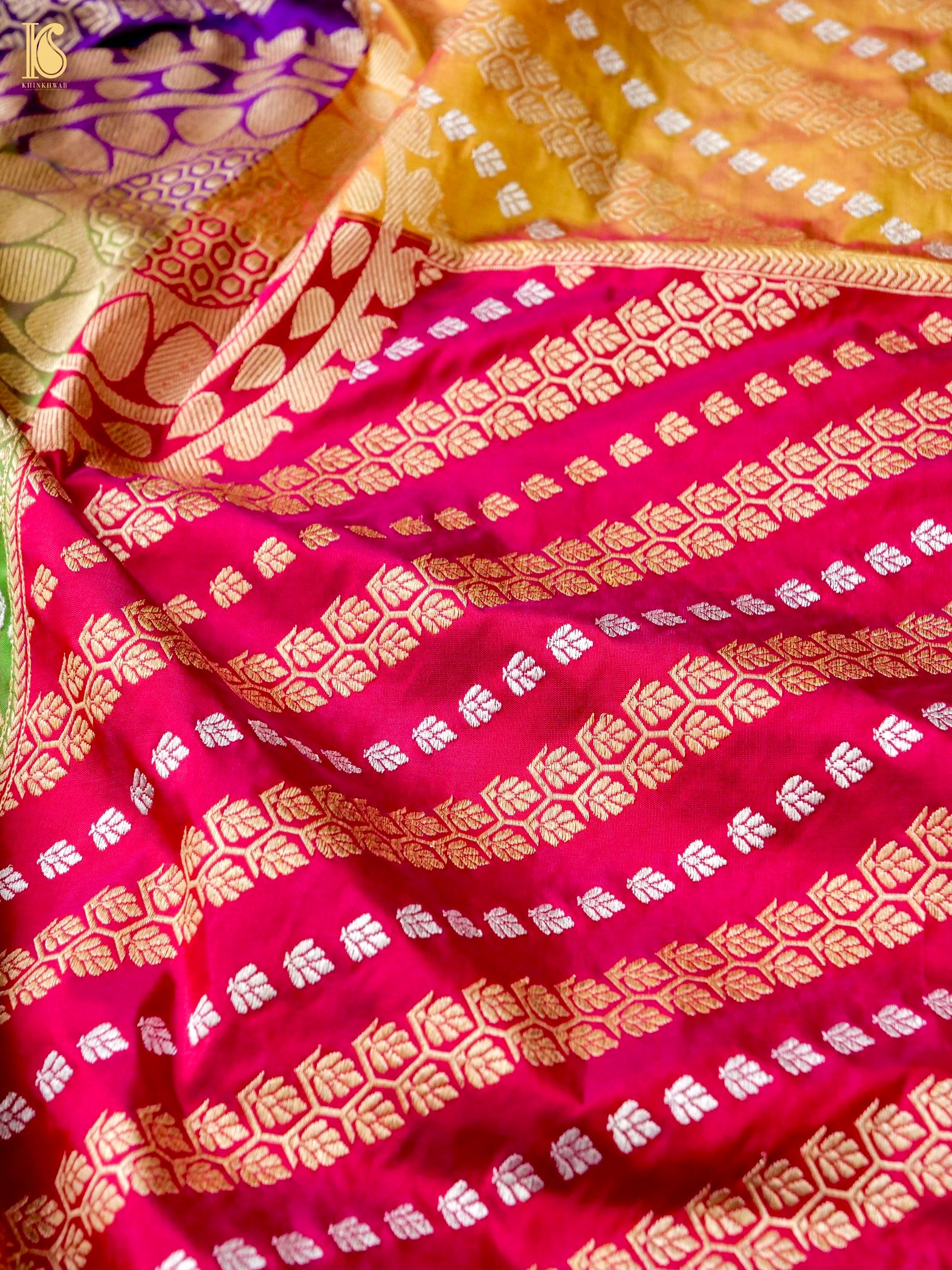 Handloom Banarasi Rangkat Silk Chauki Dupatta