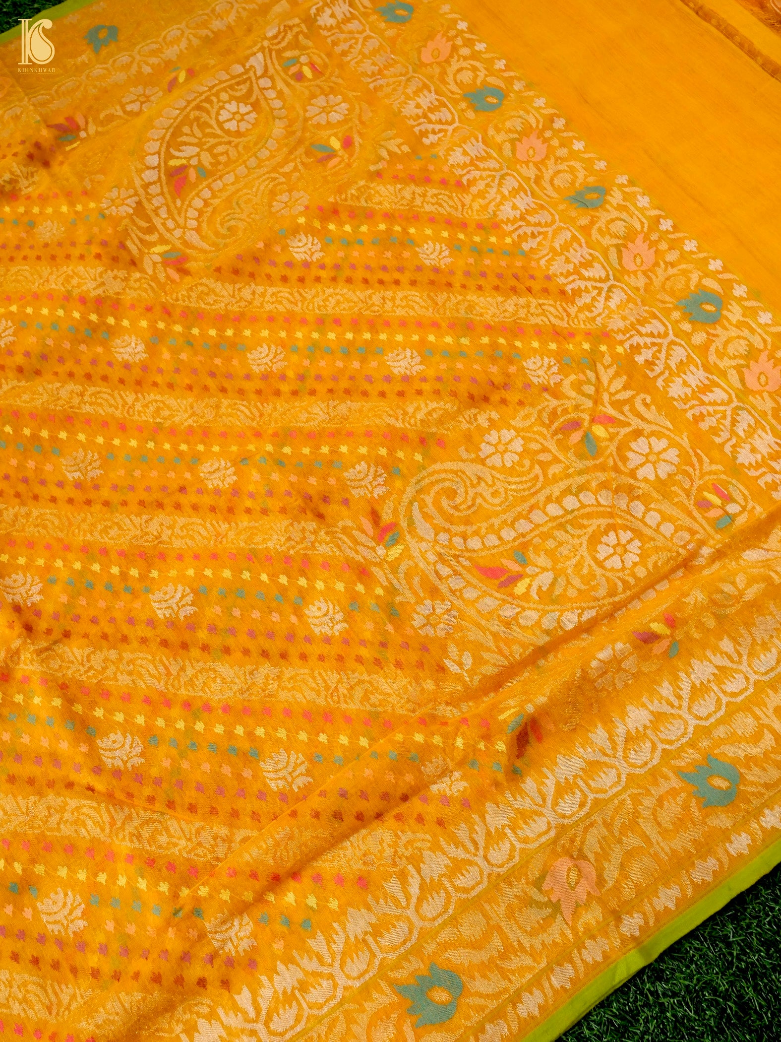 Handloom Banarasi Real Silver Zari Cotton Saree